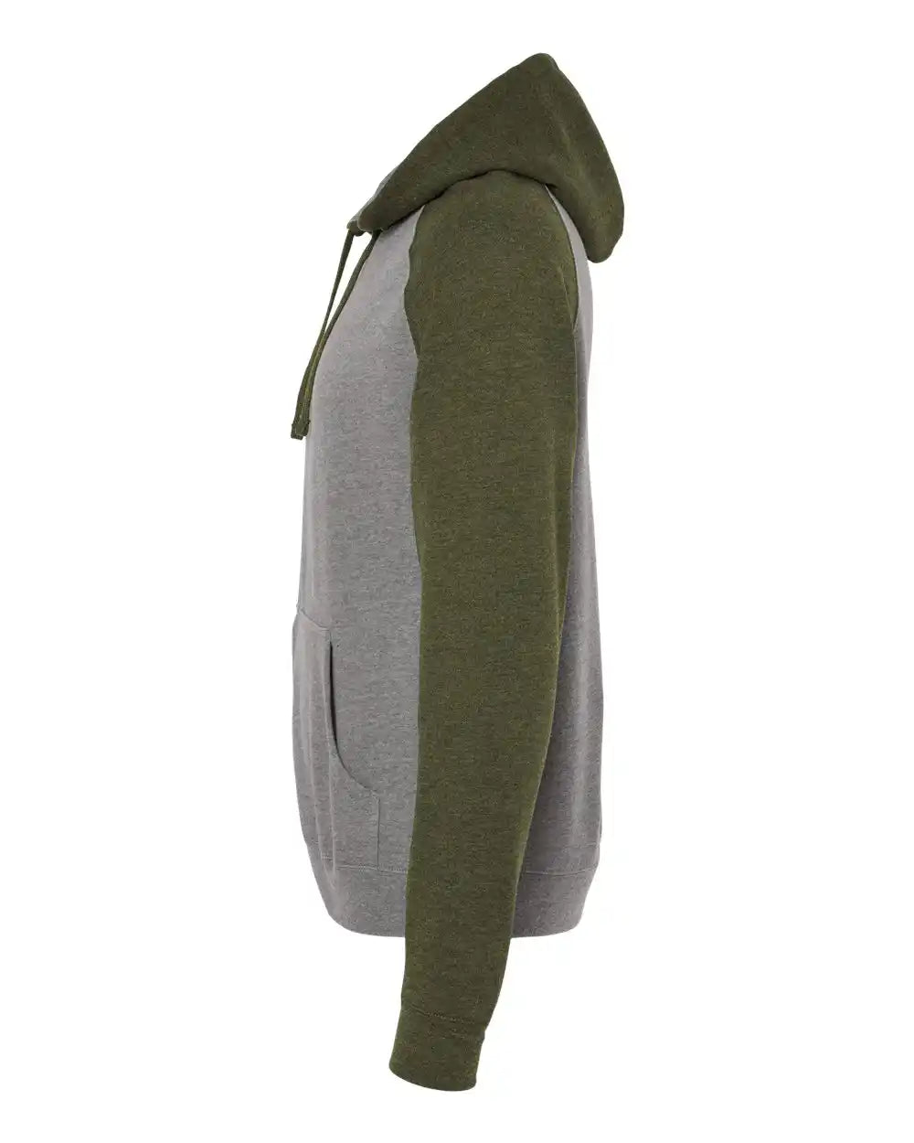 Independent Trading Co. Ind40rp Raglan Hooded Sweatshirt - Gunmetal Heather Army
