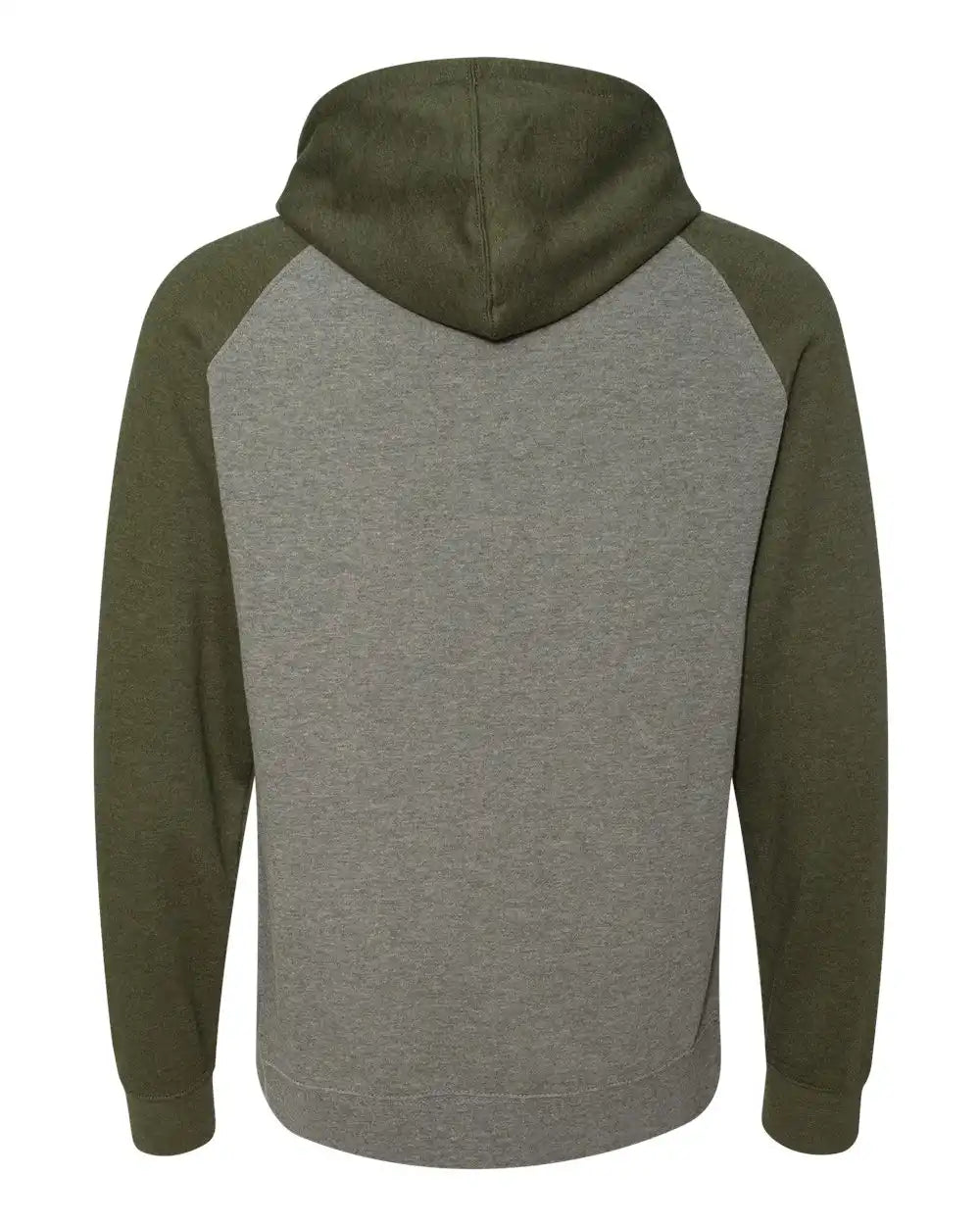Independent Trading Co. Ind40rp Raglan Hooded Sweatshirt - Gunmetal Heather Army