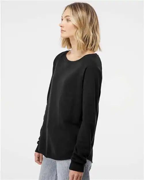 Independent Trading Co. Prm2000 Women’s California Wave Wash Crewneck Sweatshirt - Black