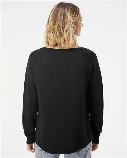 Independent Trading Co. Prm2000 Women’s California Wave Wash Crewneck Sweatshirt - Black