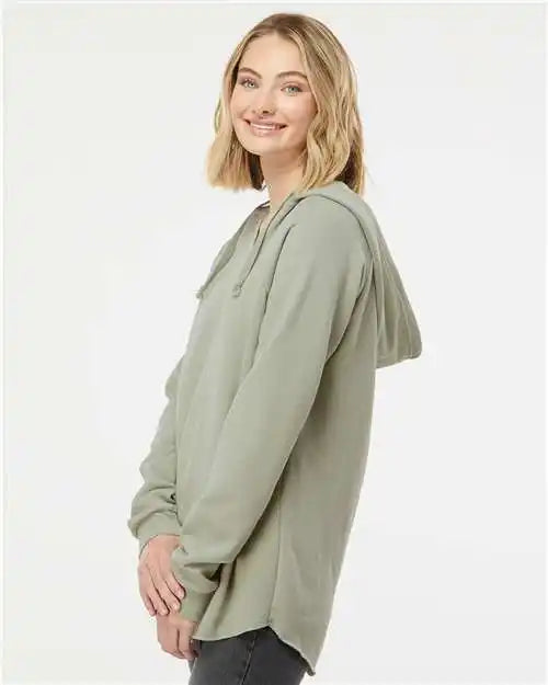 Independent Trading Co. Prm2500 Women’s Lightweight California Wave Wash Hooded Sweatshirt - Sage