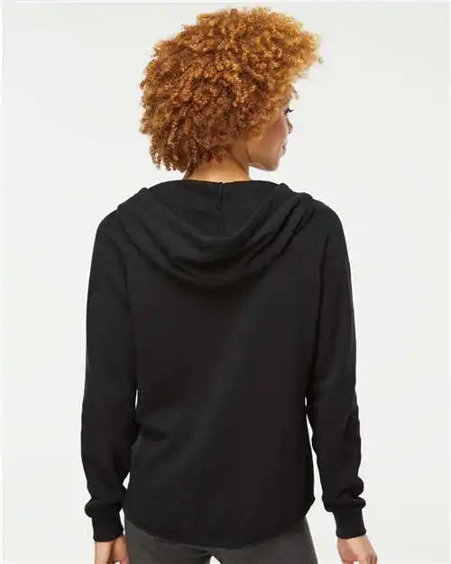 Independent Trading Co. Prm2500z Women’s California Wave Wash Full-zip Hooded Sweatshirt - Black