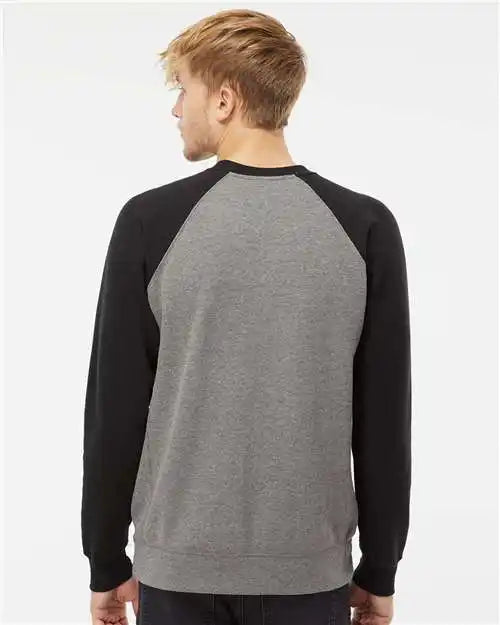 Independent Trading Co. Prm30sbc Special Blend Crewneck Raglan Sweatshirt - Nickel Heather Black