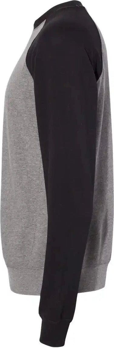 Independent Trading Co. Prm30sbc Special Blend Crewneck Raglan Sweatshirt - Nickel Heather Black