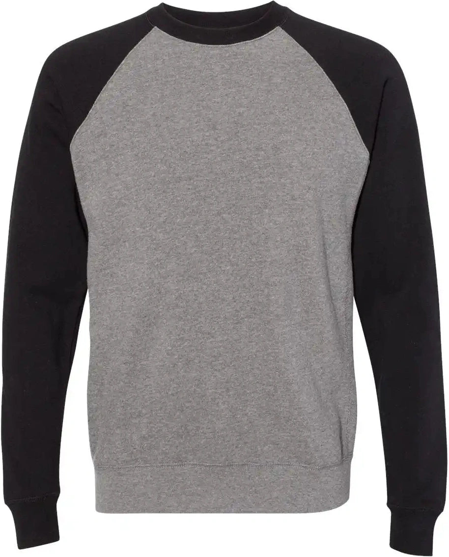 Independent Trading Co. Prm30sbc Special Blend Crewneck Raglan Sweatshirt - Nickel Heather Black - Heather/ / Xs