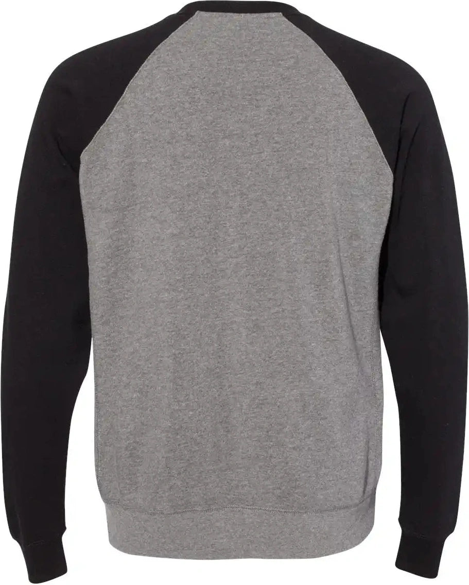 Independent Trading Co. Prm30sbc Special Blend Crewneck Raglan Sweatshirt - Nickel Heather Black