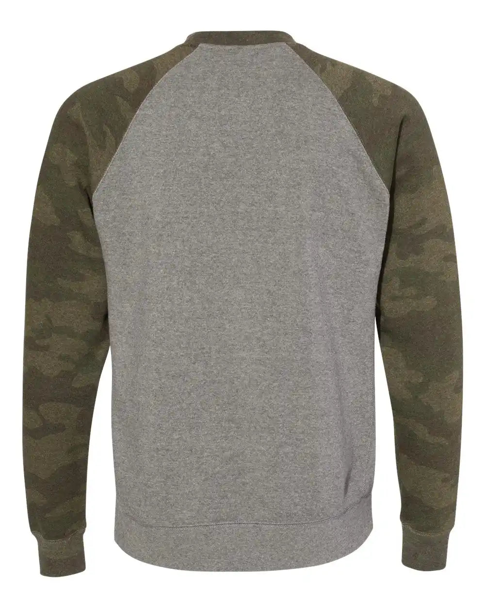 Independent Trading Co. Prm30sbc Special Blend Crewneck Raglan Sweatshirt - Nickel Heather Forest Camo
