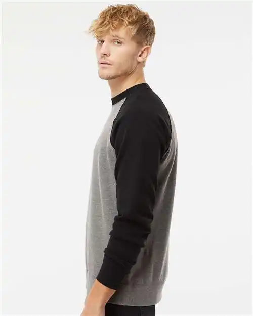 Independent Trading Co. Prm30sbc Special Blend Crewneck Raglan Sweatshirt - Nickel Heather Black