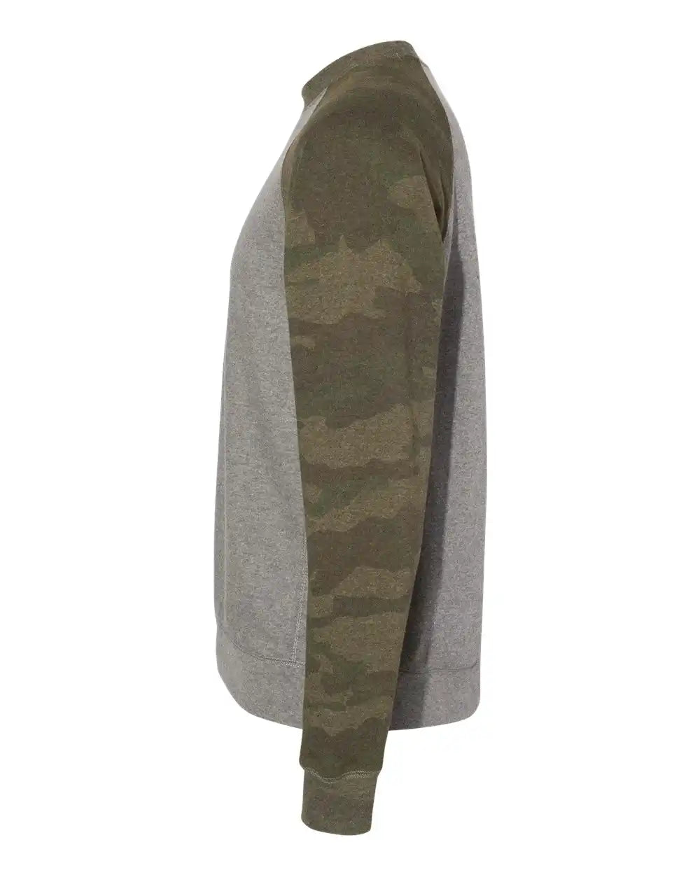 Independent Trading Co. Prm30sbc Special Blend Crewneck Raglan Sweatshirt - Nickel Heather Forest Camo