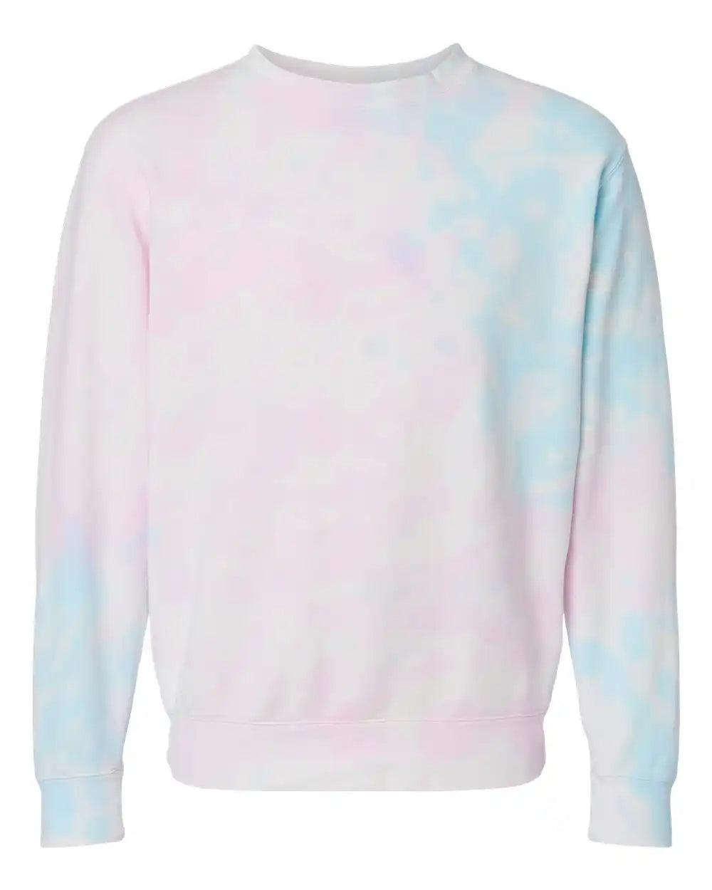 Independent Trading Co. Prm3500td Midweight Tie-dyed Crewneck Sweatshirt - Tie Dye Cotton Candy - Xs