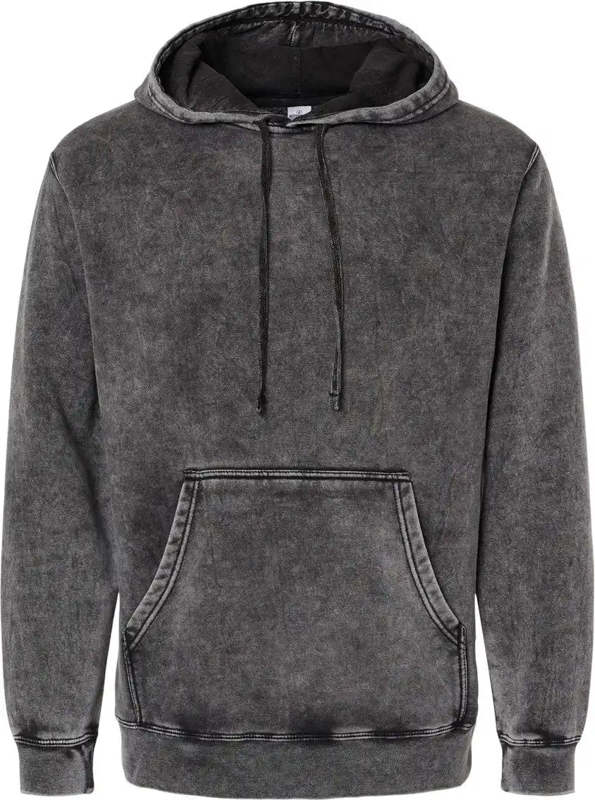 Independent Trading Co. Prm4500mw Midweight Mineral Wash Hooded Sweatshirt - Black / Xs