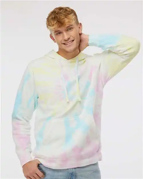 Independent Trading Co. Prm4500td Midweight Tie-dyed Hooded Sweatshirt - Tie Dye Sunset Swirl