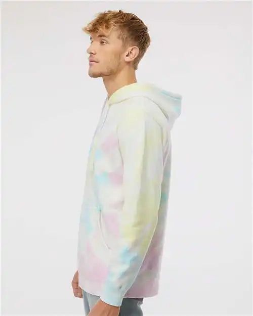 Independent Trading Co. Prm4500td Midweight Tie-dyed Hooded Sweatshirt - Tie Dye Sunset Swirl