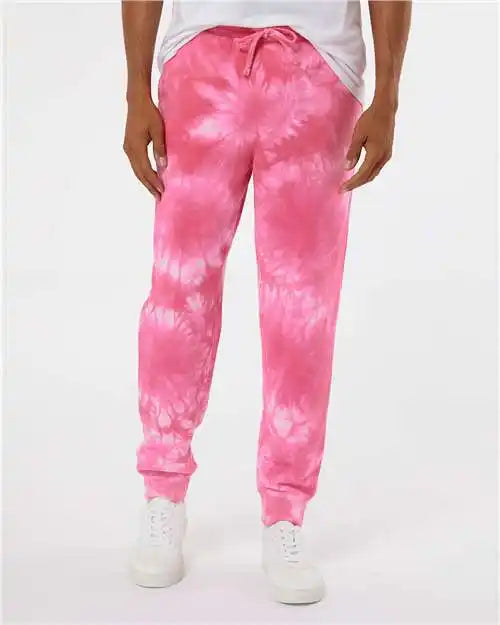 Independent Trading Co. Prm50pttd Tie-dyed Fleece Pants - Tie Dye Pink