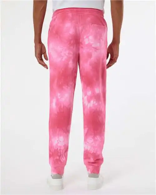 Independent Trading Co. Prm50pttd Tie-dyed Fleece Pants - Tie Dye Pink