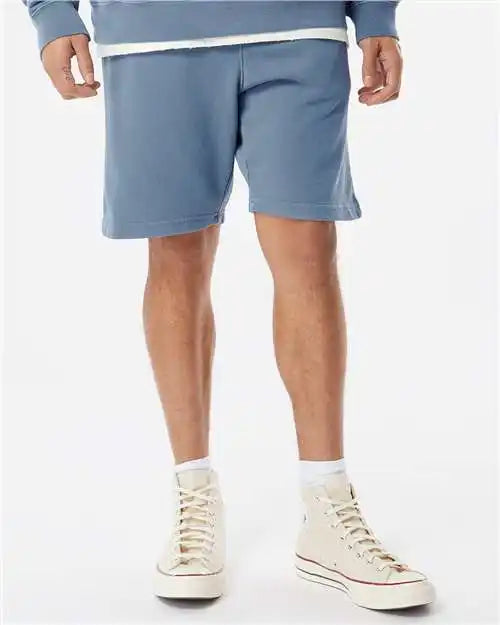 Independent Trading Co. Prm50stpd Pigment-dyed Fleece Shorts - Pigment Slate Blue