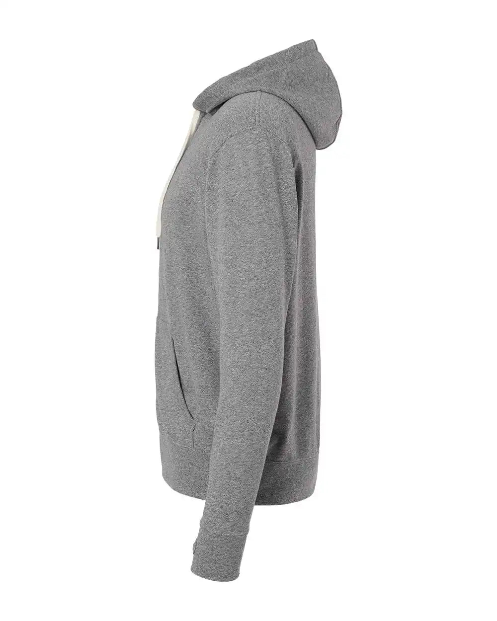 Independent Trading Co. Prm90htz Heathered French Terry Full-zip Hooded Sweatshirt - Salt Pepper