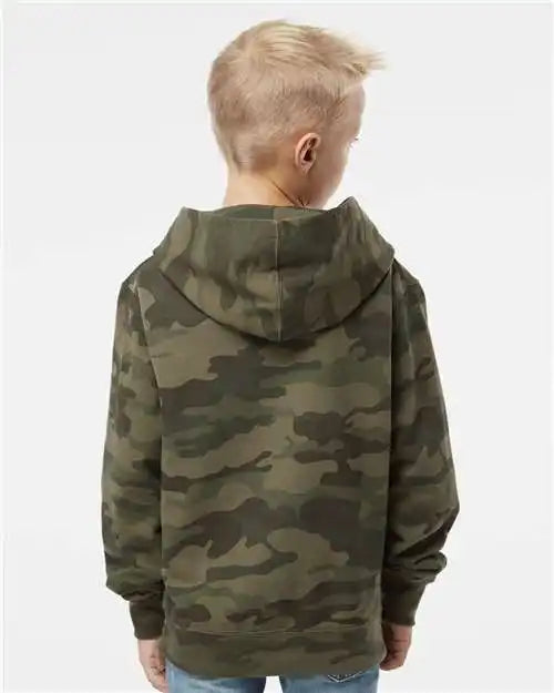 Independent Trading Co. Ss4001y Youth Midweight Hooded Sweatshirt - Forest Camo