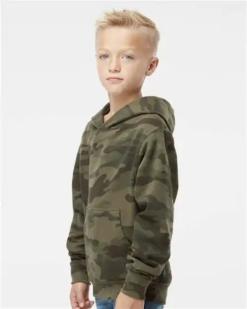 Independent Trading Co. Ss4001y Youth Midweight Hooded Sweatshirt - Forest Camo