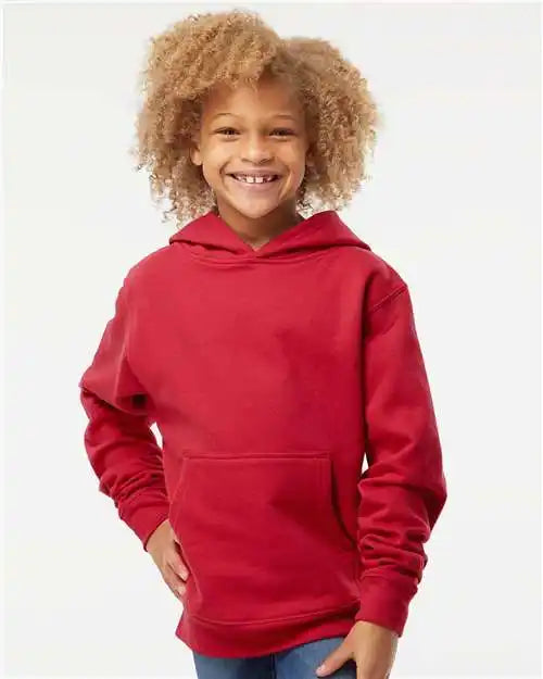 Independent Trading Co. Ss4001y Youth Midweight Hooded Sweatshirt - Red