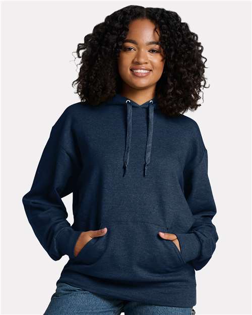 Indigo Heather Ultimate CVC Hooded Sweatshirt - IC49MR