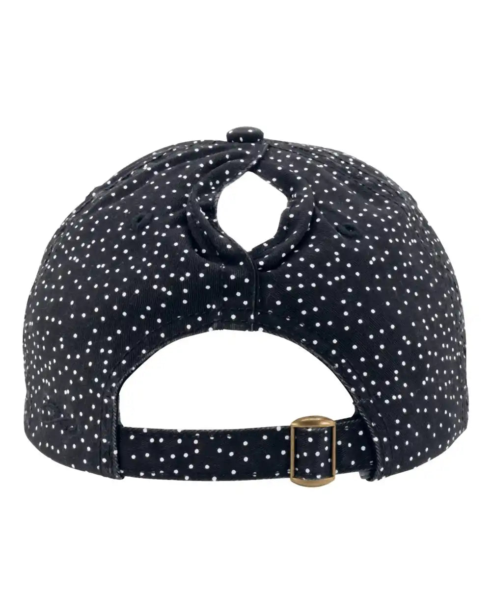 Infinity Her Hattie Women’s Garment-washed Fashion Print Cap - Black White Polka Dots - Black/ / Adjustable