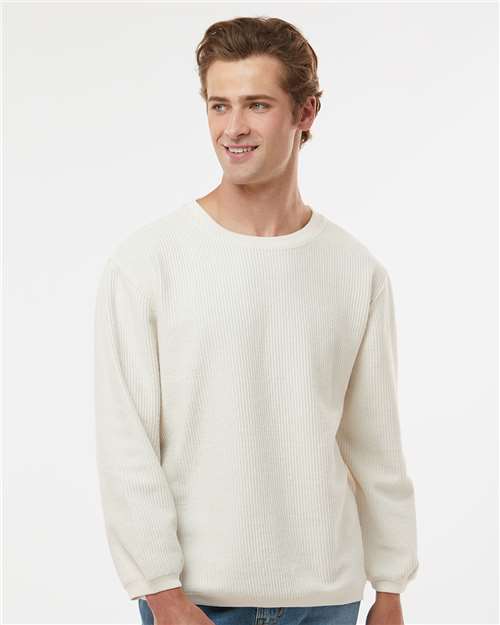 Ivory Corded Crewneck Pullover - 19179