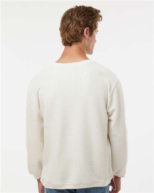 Ivory Corded Crewneck Pullover - 19179