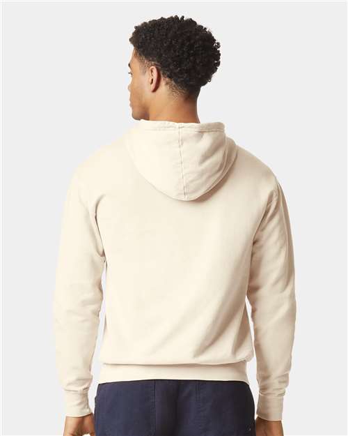 Ivory Garment-Dyed Lightweight Fleece Hooded Sweatshirt - 1467