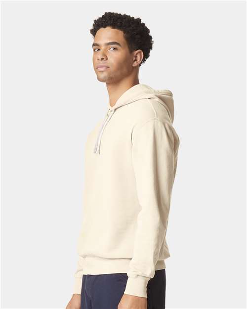 Ivory Garment-Dyed Lightweight Fleece Hooded Sweatshirt - 1467