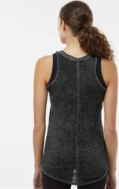 J. America 8117j Women’s Zen Jersey Tank Top - 8117 - Twisted Black