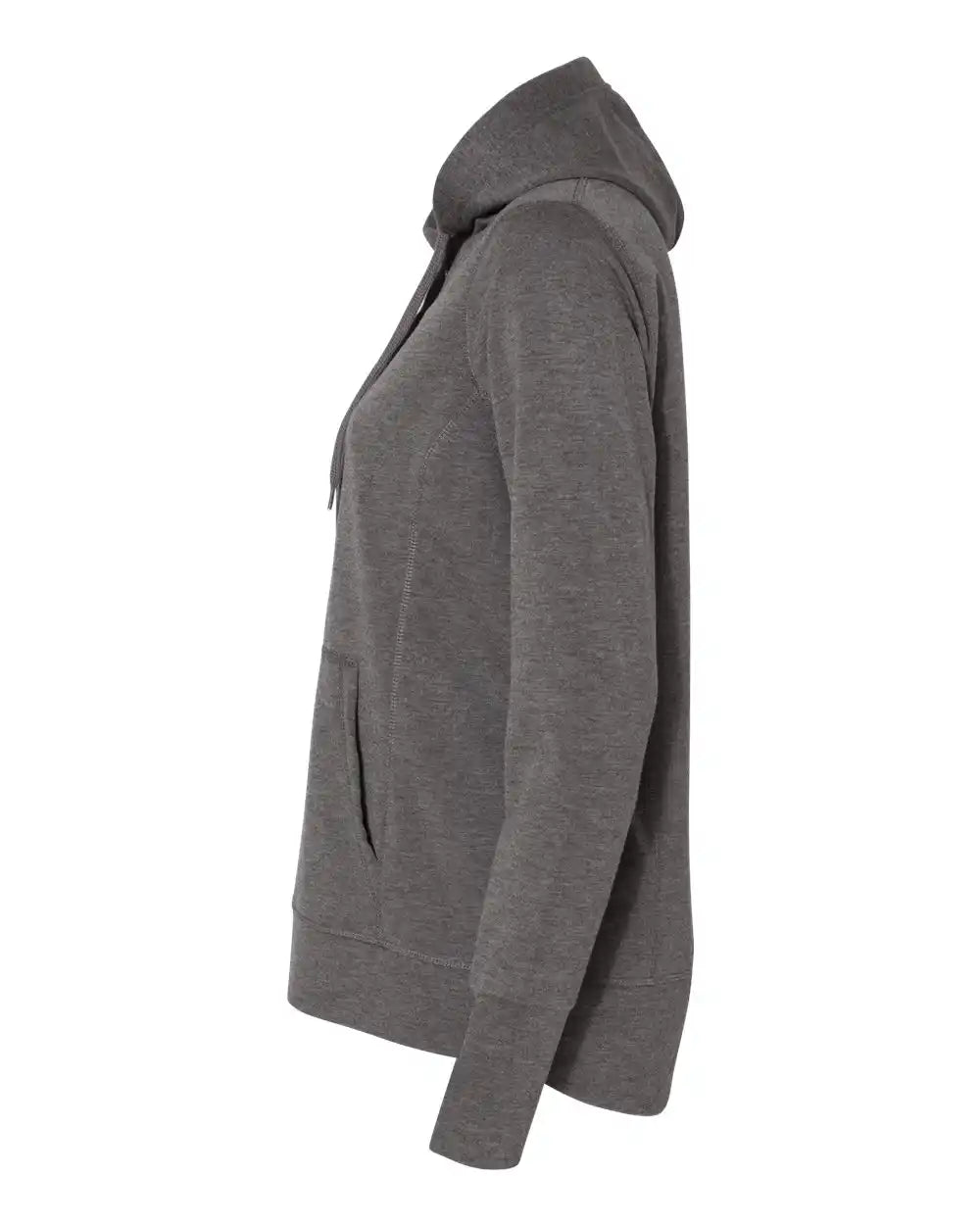 J. America 8431j Women’s Omega Stretch Snap-placket Hooded Pullover - 8431 - Charcoal Triblend - s