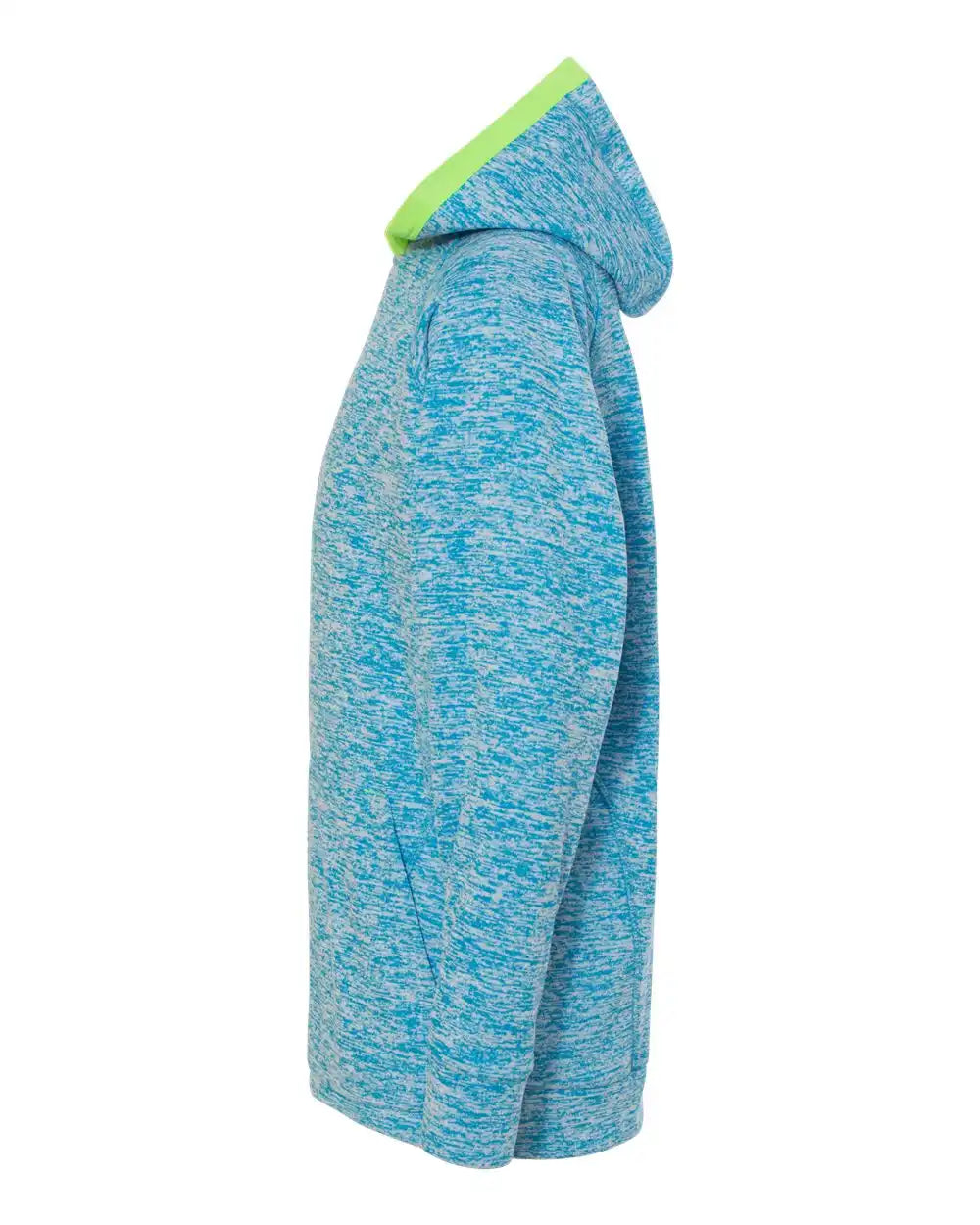 J. America 8610j Youth Cosmic Fleece Hooded Sweatshirt - 8610 - Electric Blue Neon Green - Blue/ / l