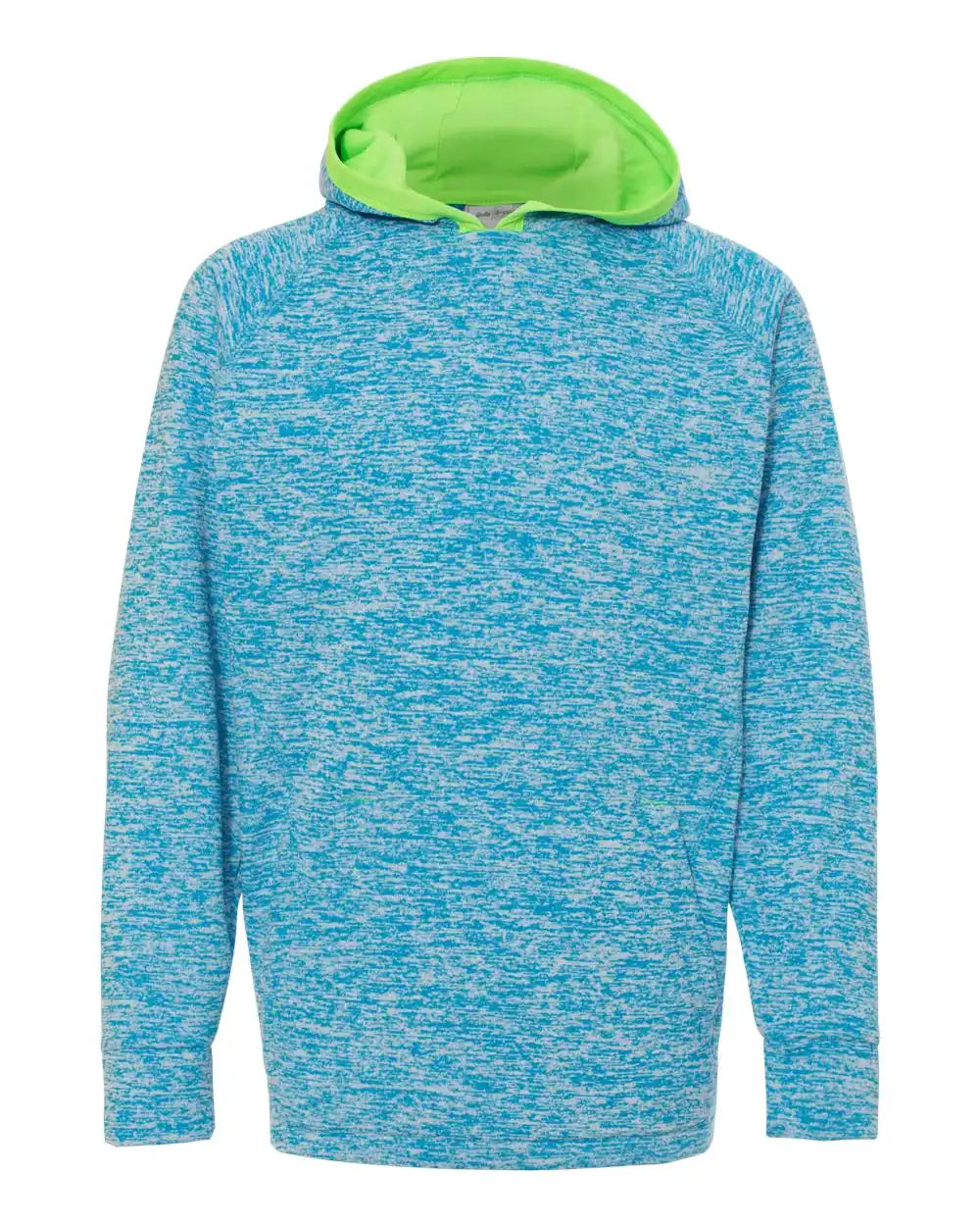 J. America 8610j Youth Cosmic Fleece Hooded Sweatshirt - 8610 - Electric Blue Neon Green - Blue/ / l