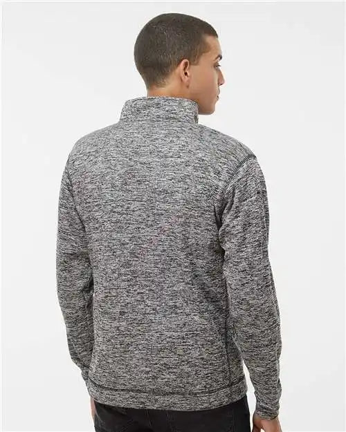 J. America 8614 Cosmic Fleece Quarter-zip Sweatshirt - Charcoal Fleck