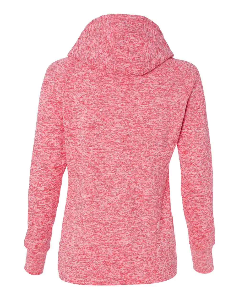 J. America 8616 Women’s Cosmic Fleece Hooded Sweatshirt - Fire Coral Magenta