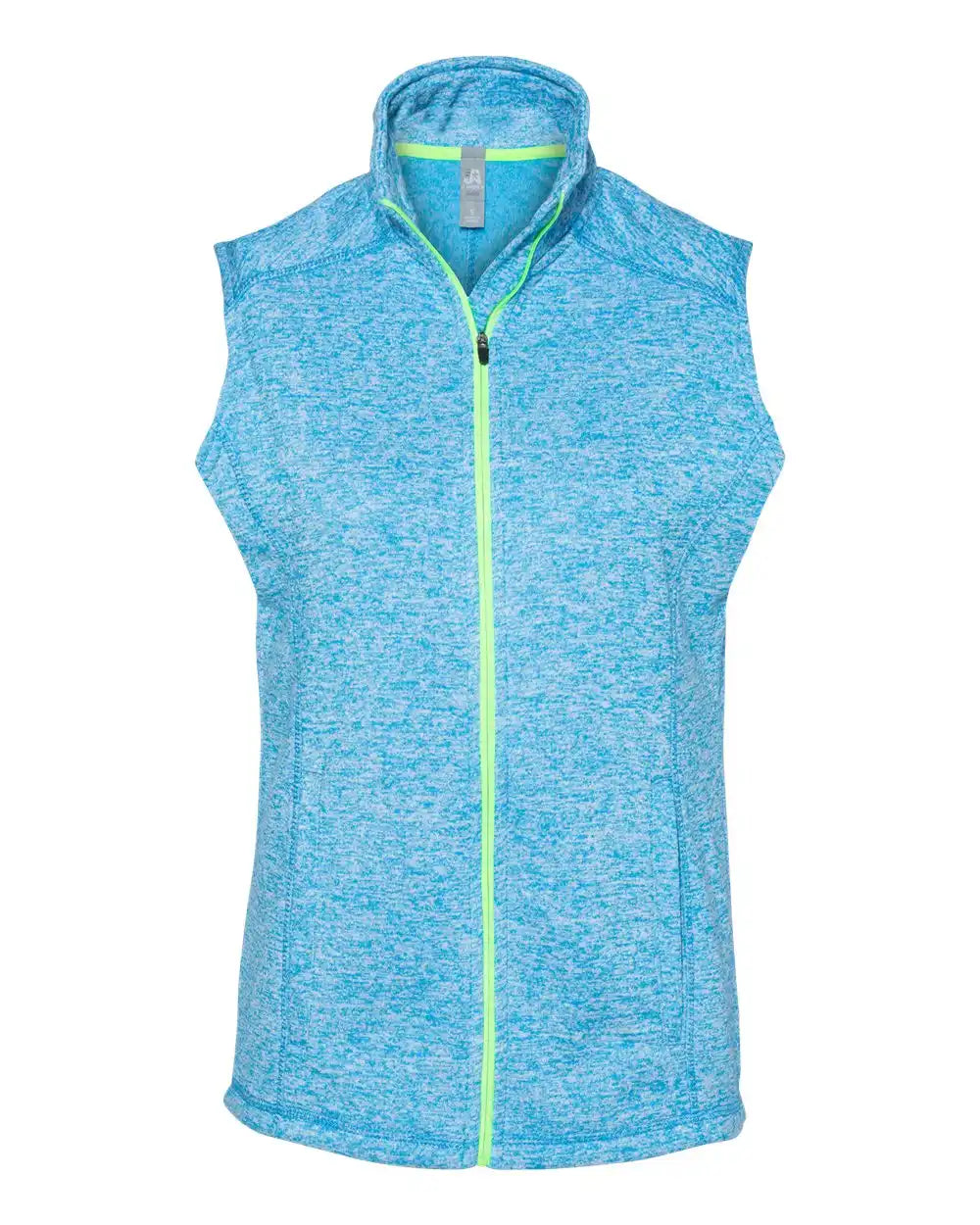 J. America 8625j Women’s Cosmic Fleece Vest - 8625 - Electric Blue Neon Green - Blue/ / s