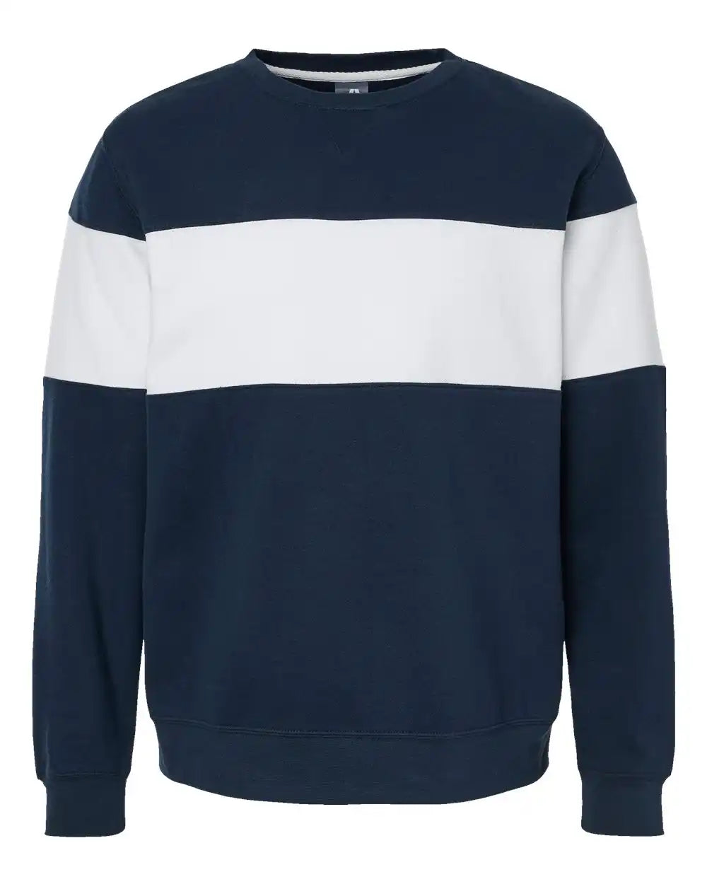 J. America 8646 Varsity Fleece Crewneck Sweatshirt - Navy - Xs