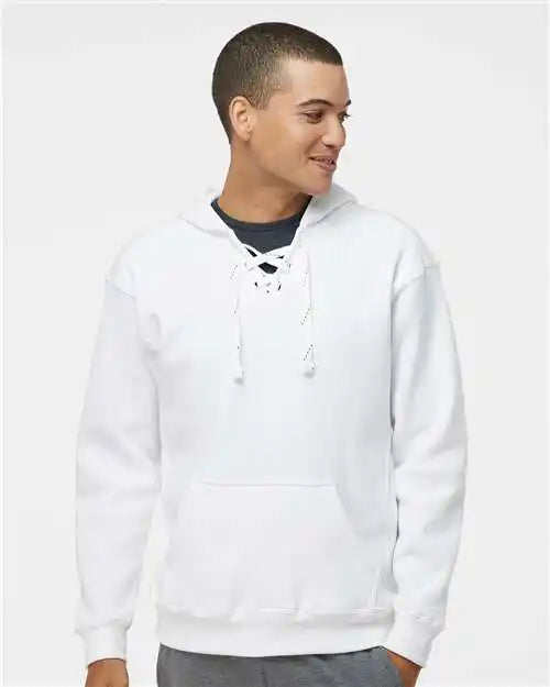 J. America 8830j Sport Lace Hooded Sweatshirt - 8830 - White