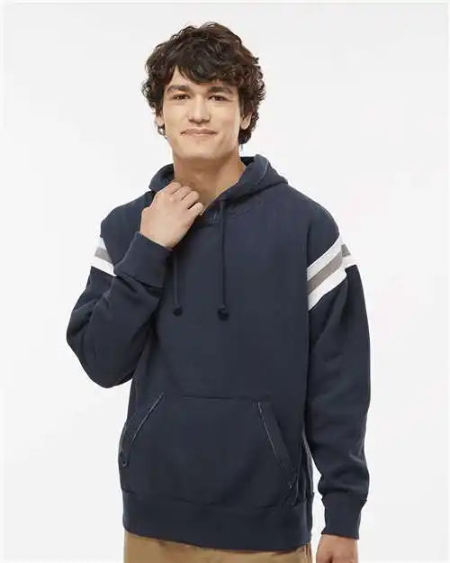 J. America 8847 Vintage Athletic Hooded Sweatshirt - Navy