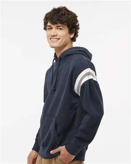 J. America 8847 Vintage Athletic Hooded Sweatshirt - Navy