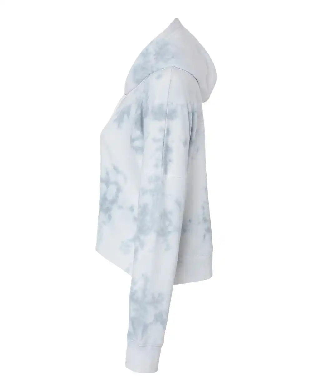 J. America 8853 Women’s Crop Hooded Sweatshirt - Grey Tie Dye