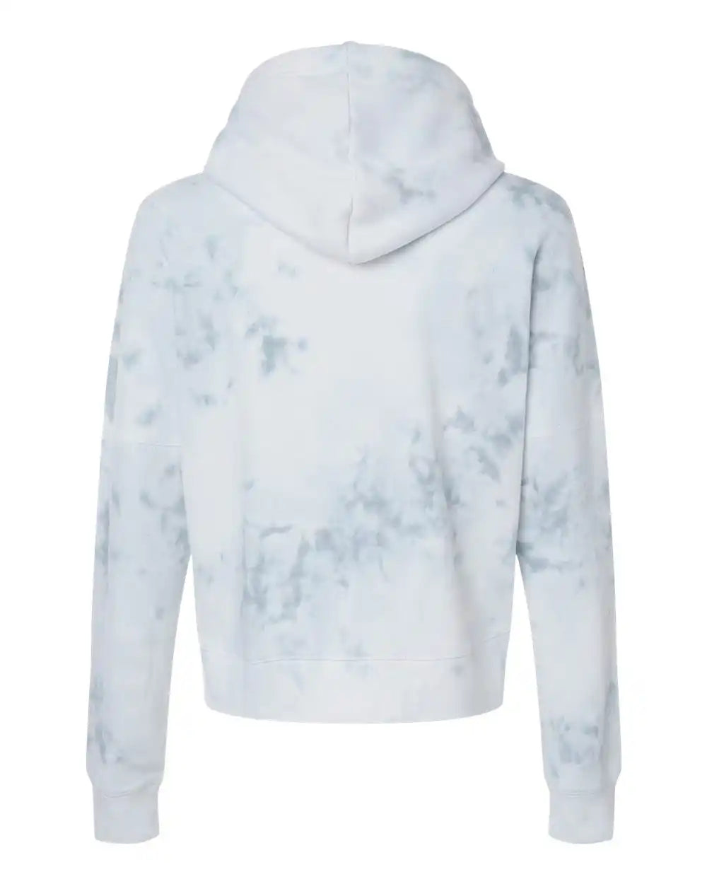 J. America 8853 Women’s Crop Hooded Sweatshirt - Grey Tie Dye