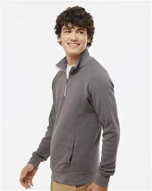 J. America 8869j Triblend Quarter-zip Sweatshirt - 8869 - Smoke
