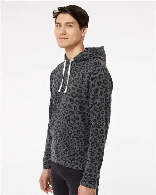 J. America 8871j Triblend Fleece Hooded Sweatshirt - 8871 - Black Leopard