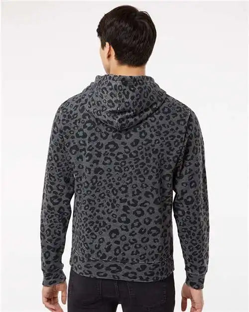 J. America 8871j Triblend Fleece Hooded Sweatshirt - 8871 - Black Leopard