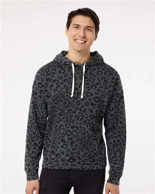 J. America 8871j Triblend Fleece Hooded Sweatshirt - 8871 - Black Leopard