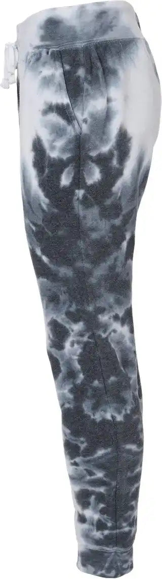 J. America 8884 Tie-dyed Fleece Joggers - Black Tie Dye