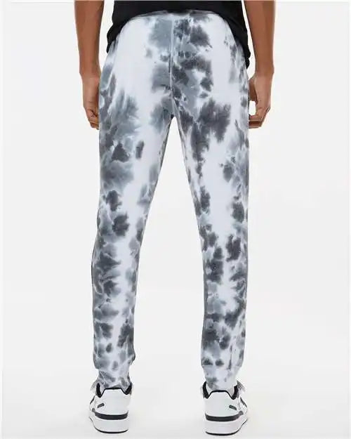 J. America 8884 Tie-dyed Fleece Joggers - Black Tie Dye