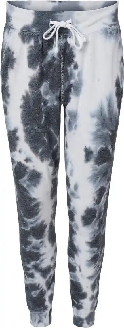 J. America 8884 Tie-dyed Fleece Joggers - Black Tie Dye - Xs
